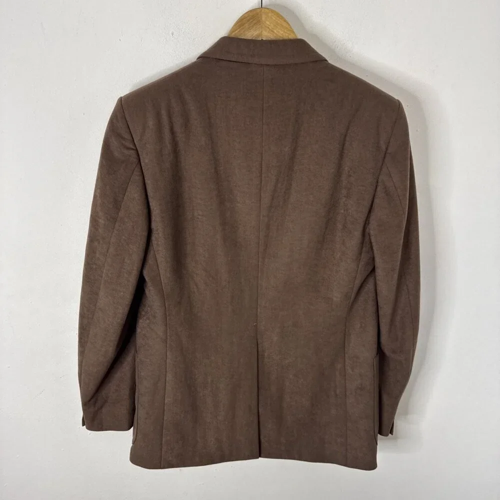 Vintage Henley‎ Men 40 Blazer Supreme Suede Faux 70s Brown Sports Coat